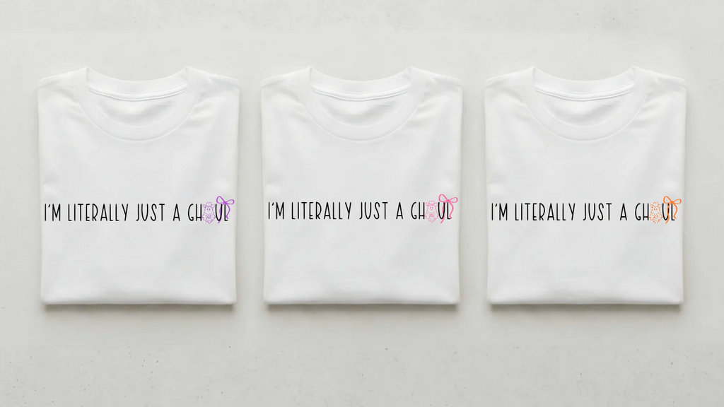 I’m Literally Just a Ghoul – PINK Halloween T-Shirt