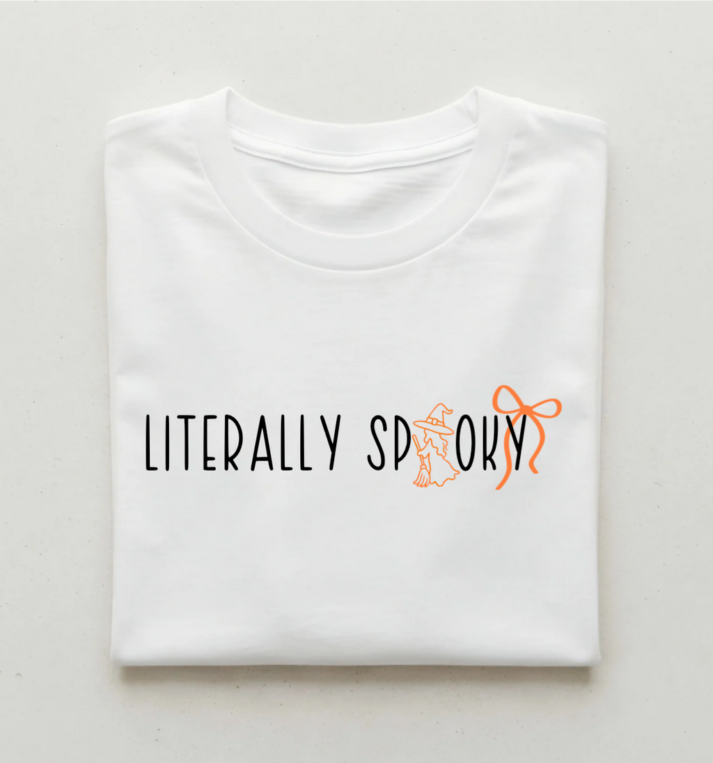 "Literally Spooky" ORANGE Halloween Graphic Tee