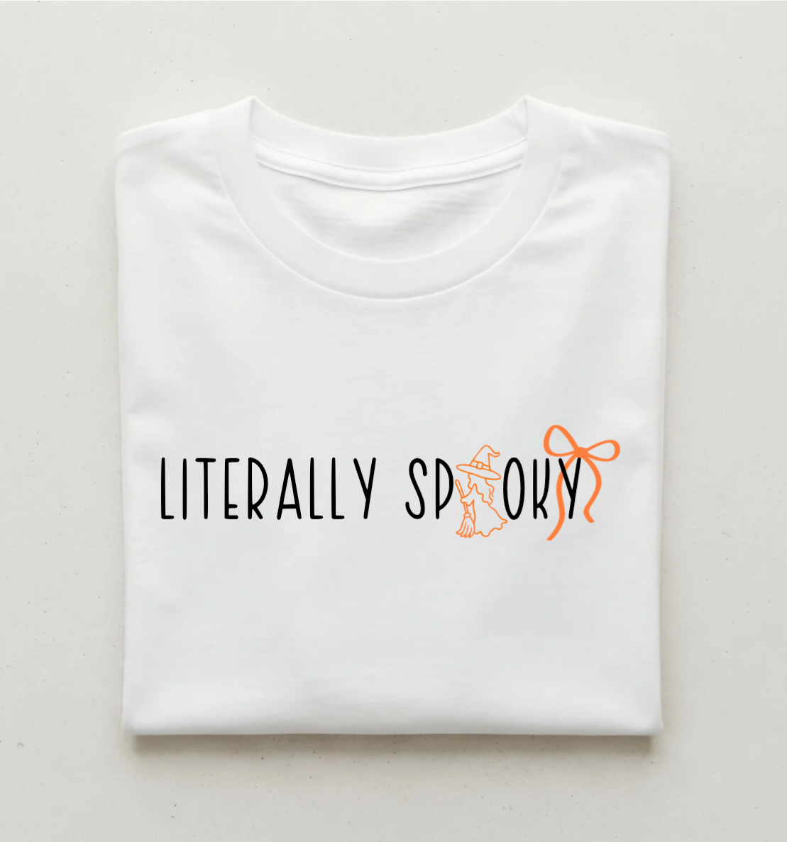 "Literally Spooky" ORANGE Halloween Graphic Tee