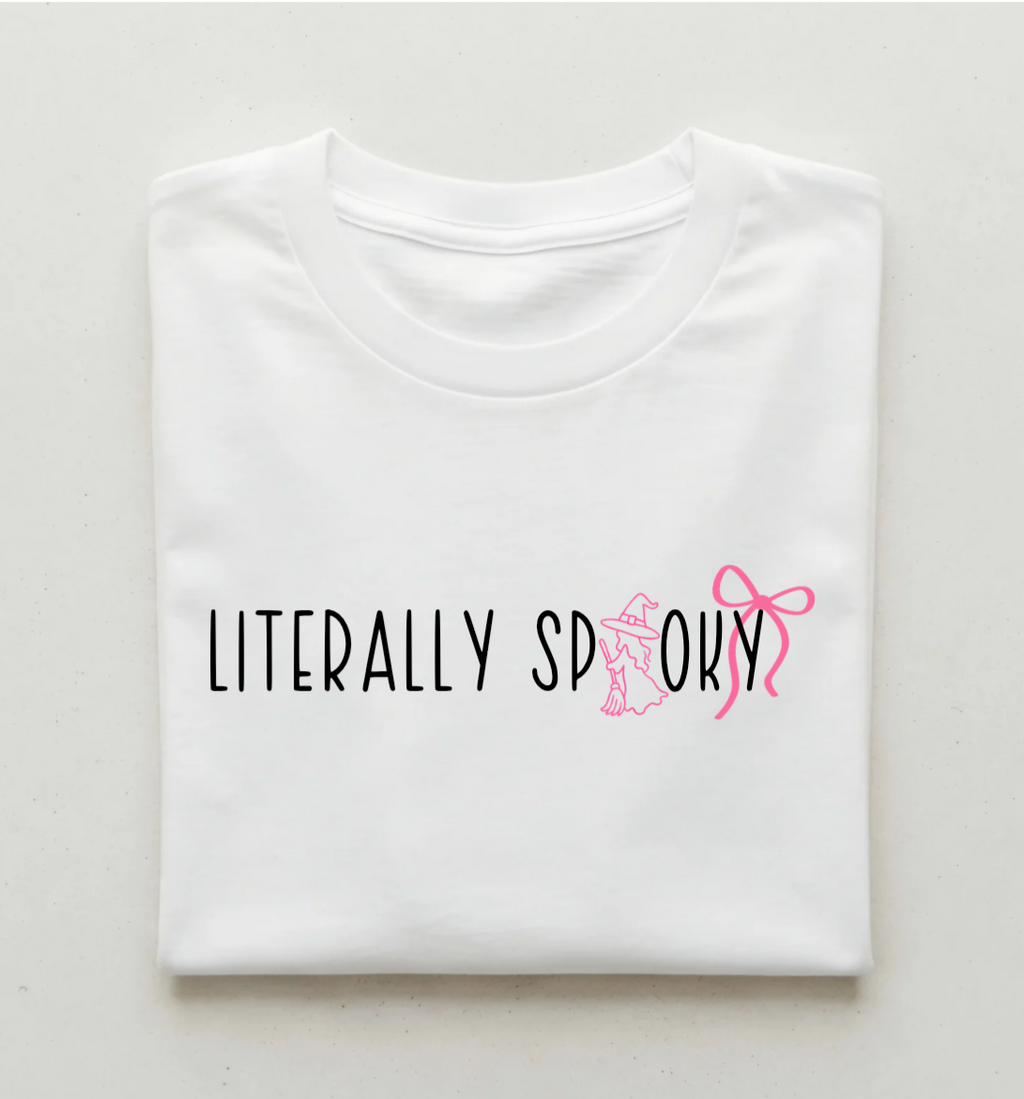 "Literally Spooky" PINK Halloween Graphic Tee