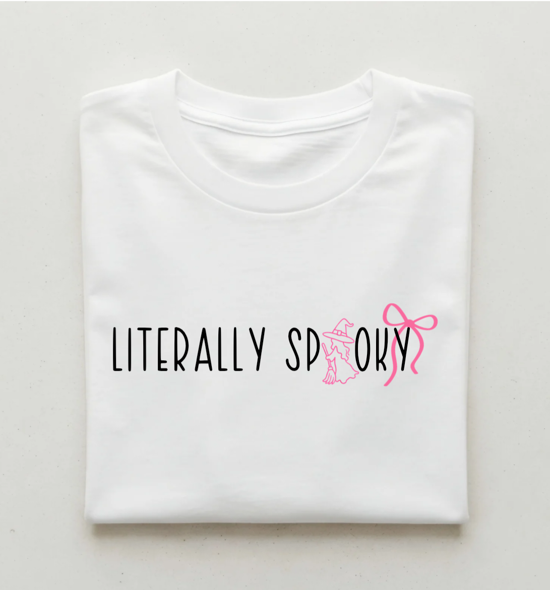 "Literally Spooky" PINK Halloween Graphic Tee